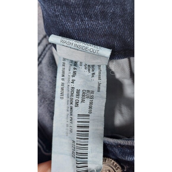 Richlook Waist 38 Blue Distressed Men’s Casual Straight Jeans Pre-Owned - Picture 13 of 15